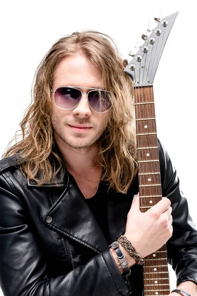 Rocker mit E-Gitarre — Stockfoto