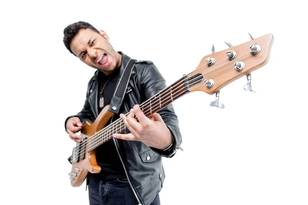 Rocker with electric guitar — Stock Photo