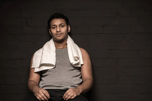 Man resting at locker room — Stock Photo