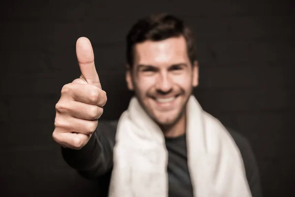 Man showing thumb up — Stock Photo