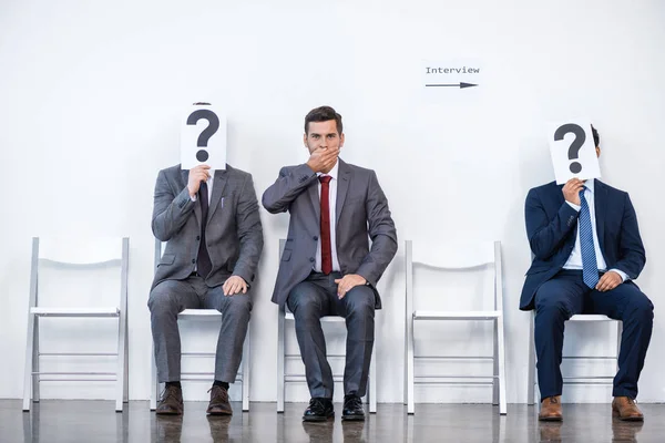 Businessmen waiting for interview — Stock Photo