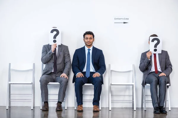 Businessmen waiting for interview — Stock Photo