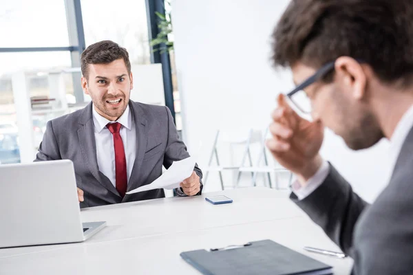 Boss and businessman at meeting — Stock Photo