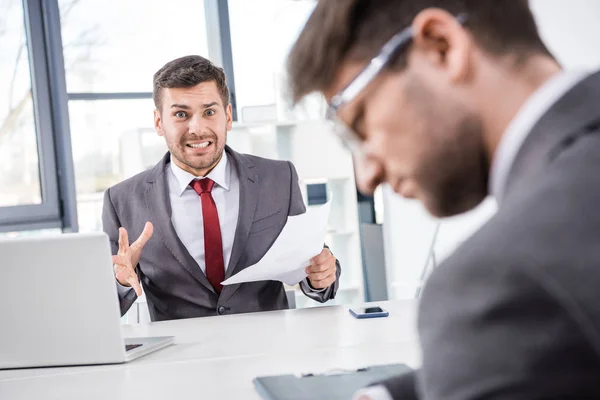 Boss and businessman at meeting — Stock Photo