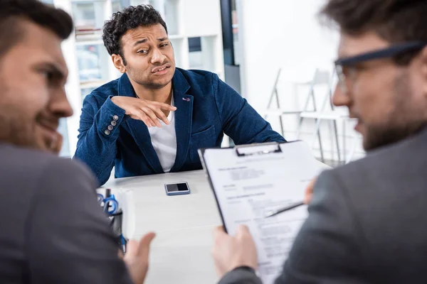 Businessmen at job interview — Stock Photo
