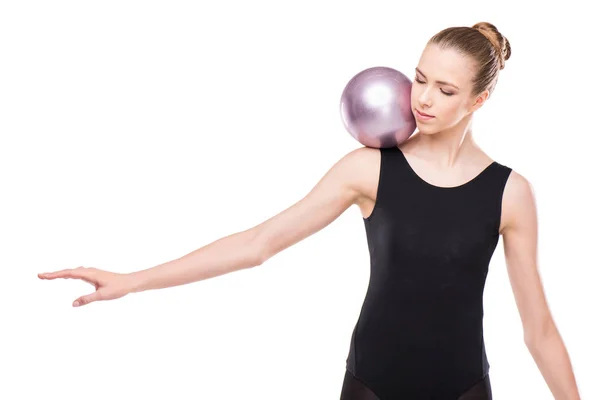 Gimnasta rítmica con pelota - foto de stock