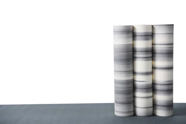 Grey yoga mats — Stock Photo