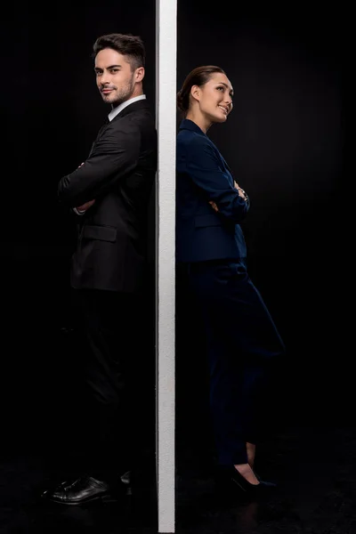 Couple separated by wall — Stock Photo