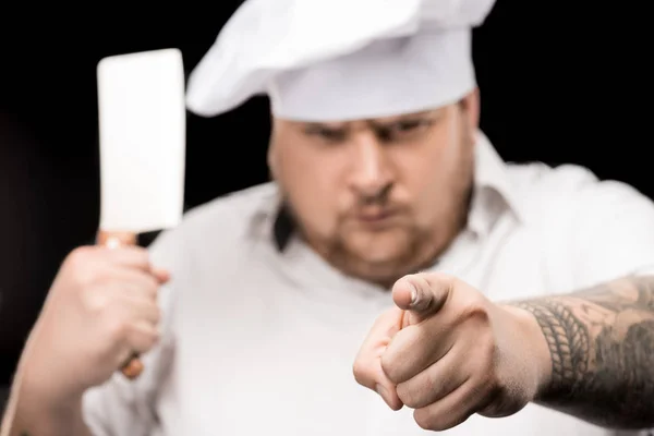 Professional chef with knife — Stock Photo