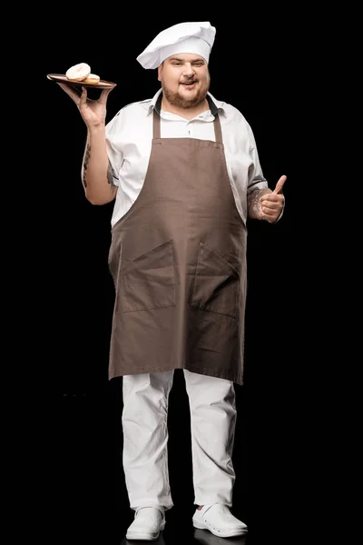 Chef holding doughnuts 3 — Stock Photo