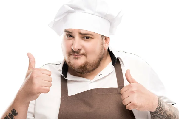 Cucina in grembiule e cappello da chef — Foto stock