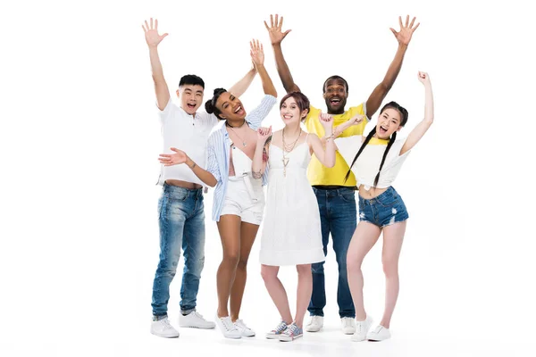 Happy young multiethnic people — Stock Photo