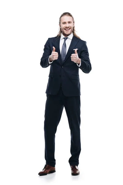 Businessman showing thumbs up — Stock Photo