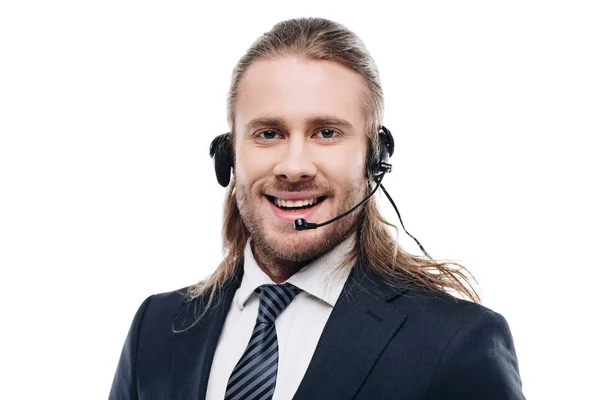Call center operator with headset — Stock Photo