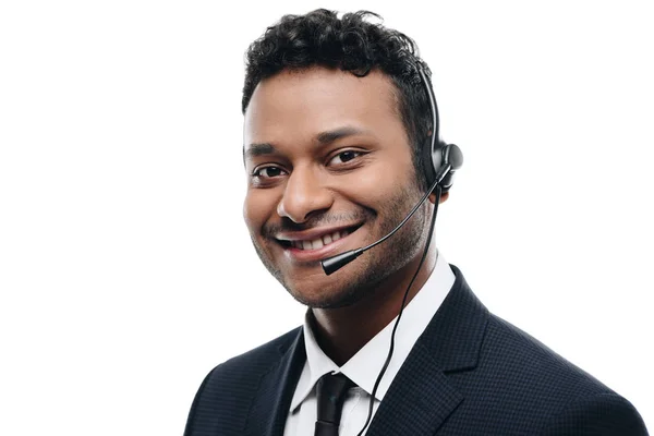 Call center operator with headset — Stock Photo