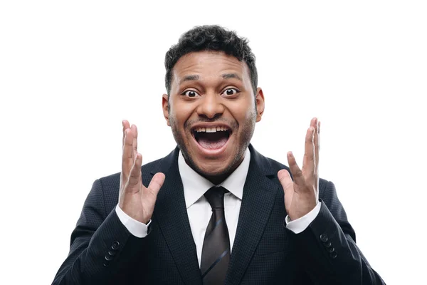 Excited african american businessman — Stock Photo