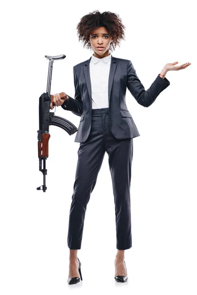 Secret agent with rifle — Stock Photo