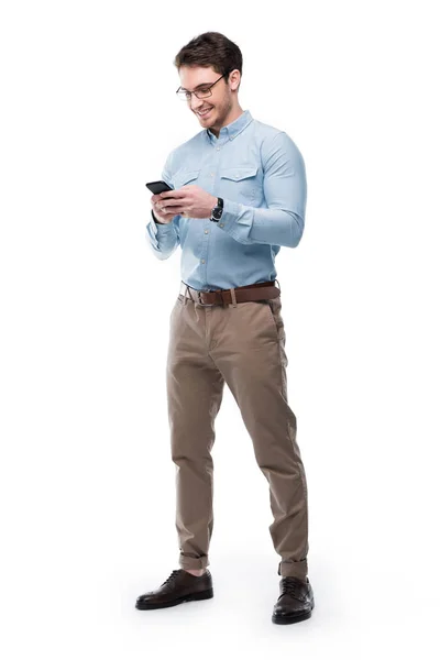 Hombre usando smartphone - foto de stock