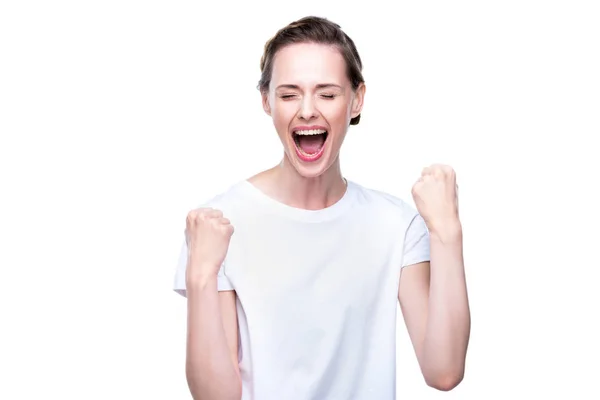 Beautiful excited woman — Stock Photo