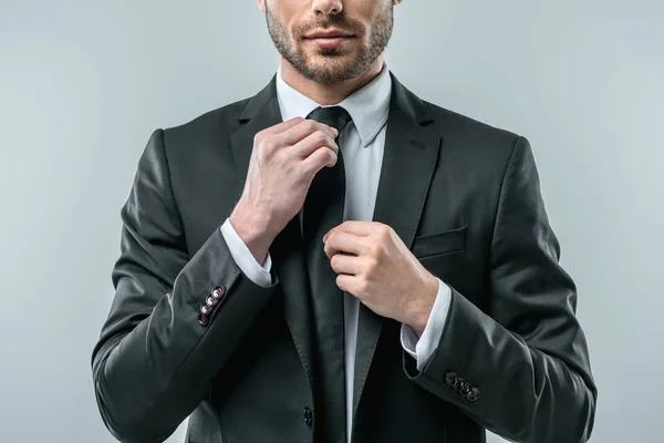 Uomo d'affari in abito nero — Foto stock