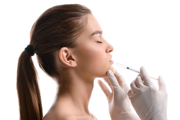 Woman getting botox injection — Stock Photo