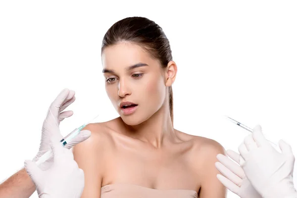 Femme obtenant l'injection de Botox — Photo de stock