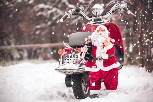 Jouet du Père Noël par temps neigeux — Photo