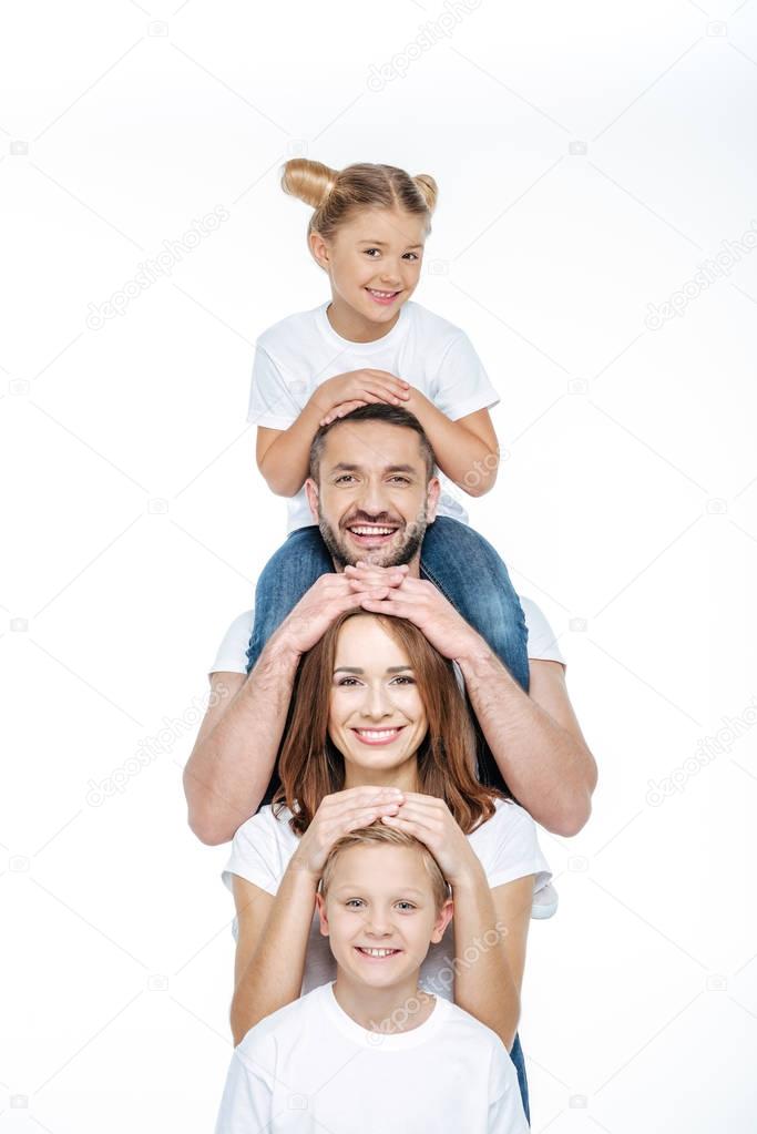 Happy family having fun