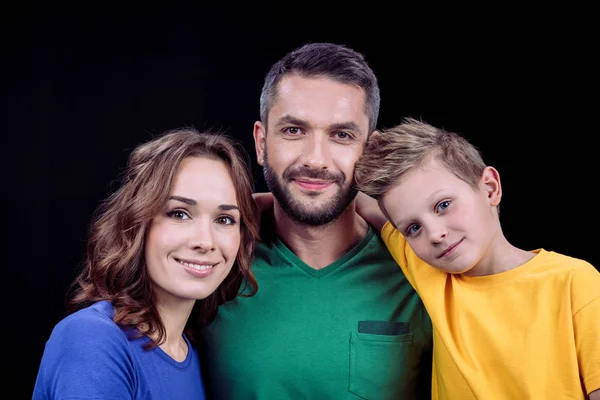 Lycklig familj med ett barn — Stockfoto