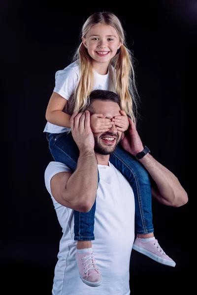 Pai e filha se divertindo — Fotografia de Stock