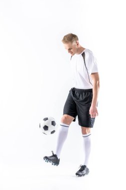 Topu ile egzersiz futbol oyuncusu