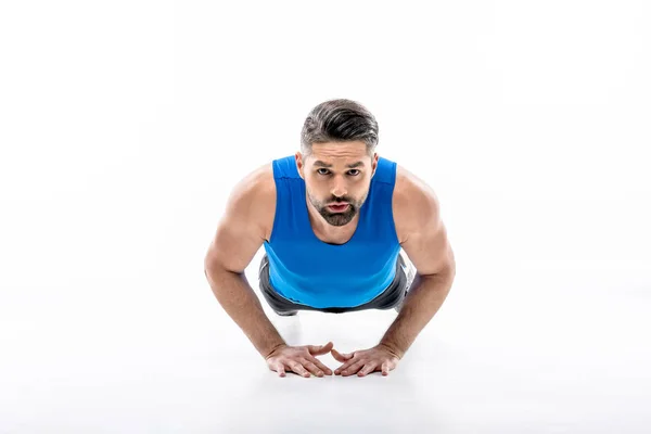 Man doing plank exercise — Stock Photo, Image