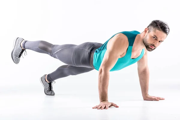 Man doing plank exercise — Stock Photo, Image