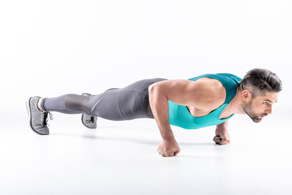 Man doing plank exercise 