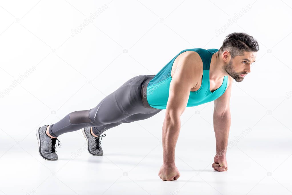 Man doing plank exercise