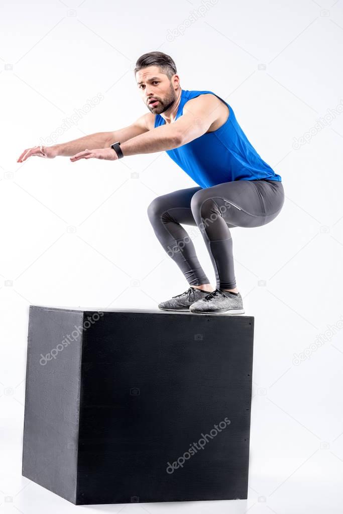 Man box jumping