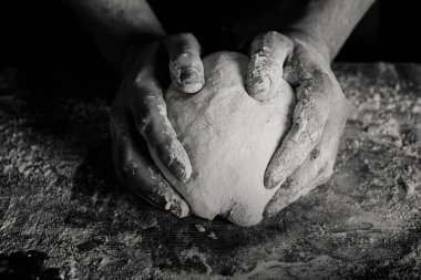 Man holding dough clipart