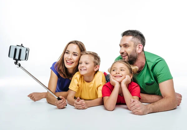 Happy family taking selfie — Stock Photo