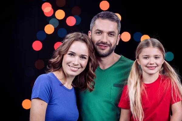 Happy family with one child — Stock Photo