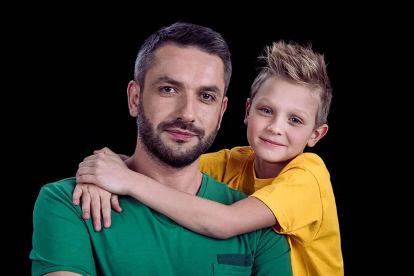 Père et fils souriants — Photo de stock