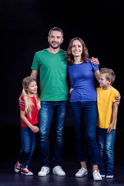 Happy family standing together — Stock Photo