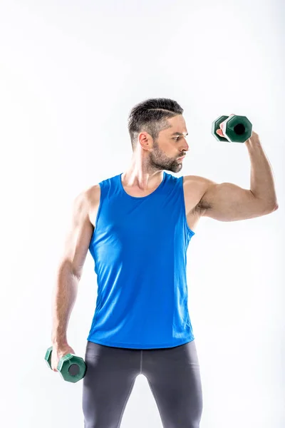 Man exercising with dumbbells — Stock Photo