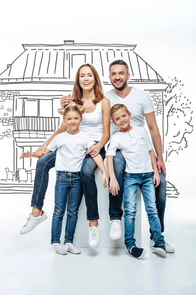 Cheerful family standing together — Stock Photo