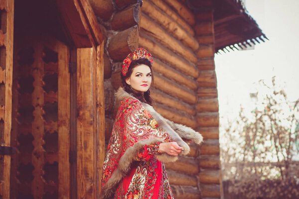     Russian beauty in traditional dress