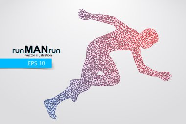 Üçgen çalışan bir adam silüeti. Metin ve ayrı bir katmana, arka plan rengi tek bir tıklamayla değiştirilebilir