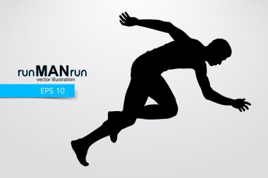 Çalışan bir adam silüeti. Metin ve ayrı bir katmana, arka plan rengi tek bir tıklamayla değiştirilebilir. Adam çalıştıran