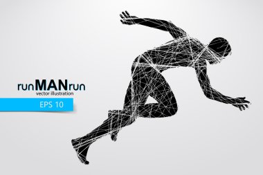 Çalışan bir adam silüeti. Metin ve ayrı bir katmana, arka plan rengi tek bir tıklamayla değiştirilebilir. Adam çalıştıran
