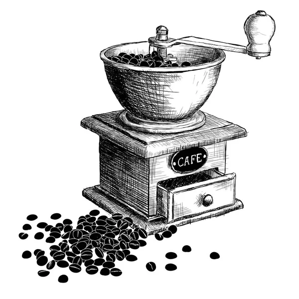 Caffettiera. Illustrazione disegnata a mano. — Vettoriale Stock