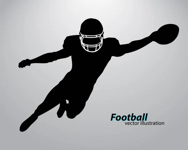 Silhouette d'un footballeur. Rugby. footballeur américain — Image vectorielle