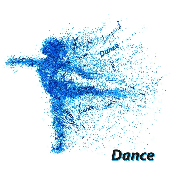 Silhouette di una ragazza danzante da particelle — Foto Stock
